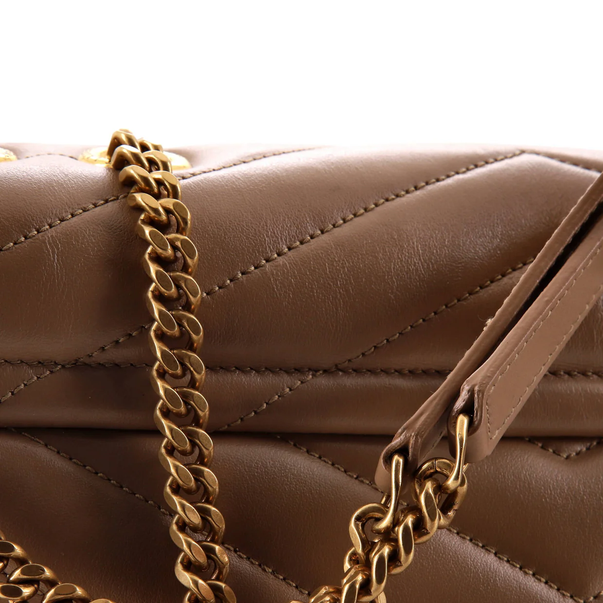 Loulou Shoulder Bag Matelasse Chevron Leather Medium - Deep Luxury