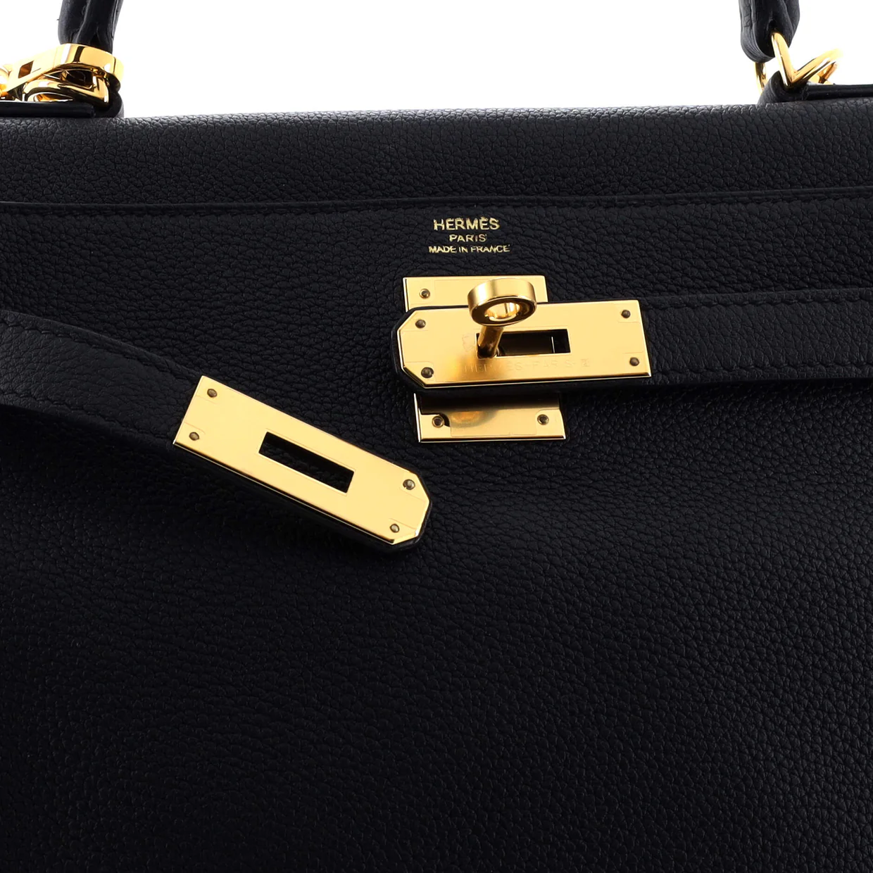 Kelly Handbag Noir Togo with Gold Hardware 28 - Deep Luxury
