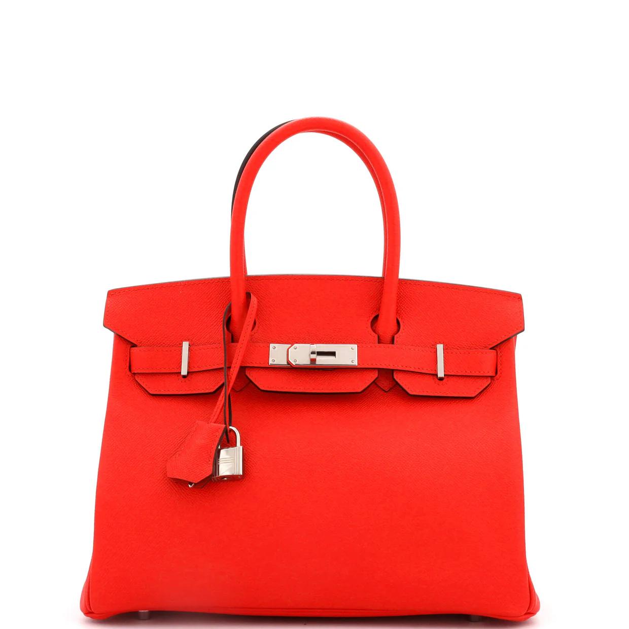 Birkin Handbag Rouge De Coeur Epsom with Palladium Hardware 30 - Deep Luxury