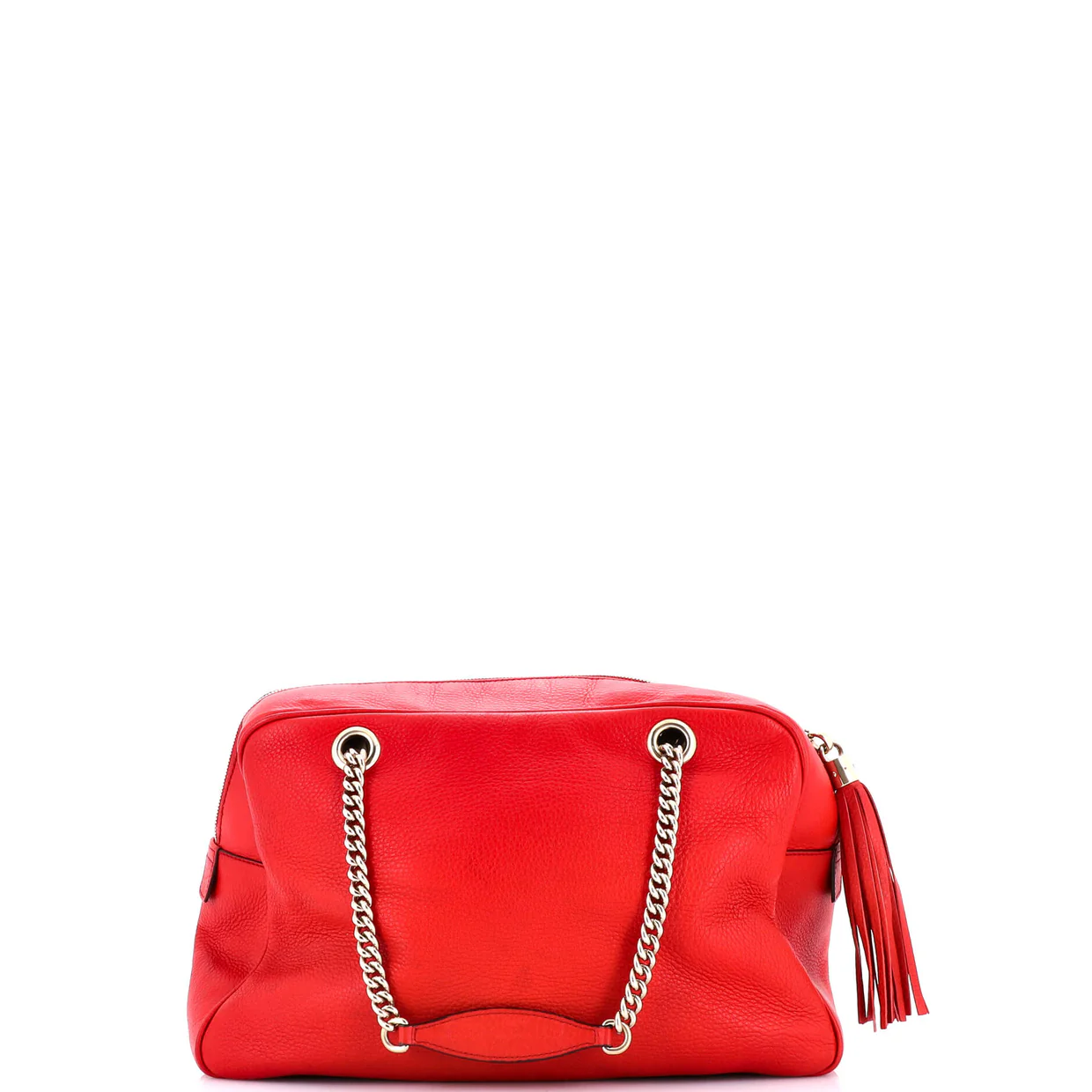 Soho Chain Zip Shoulder Bag Leather Medium - Deep Luxury