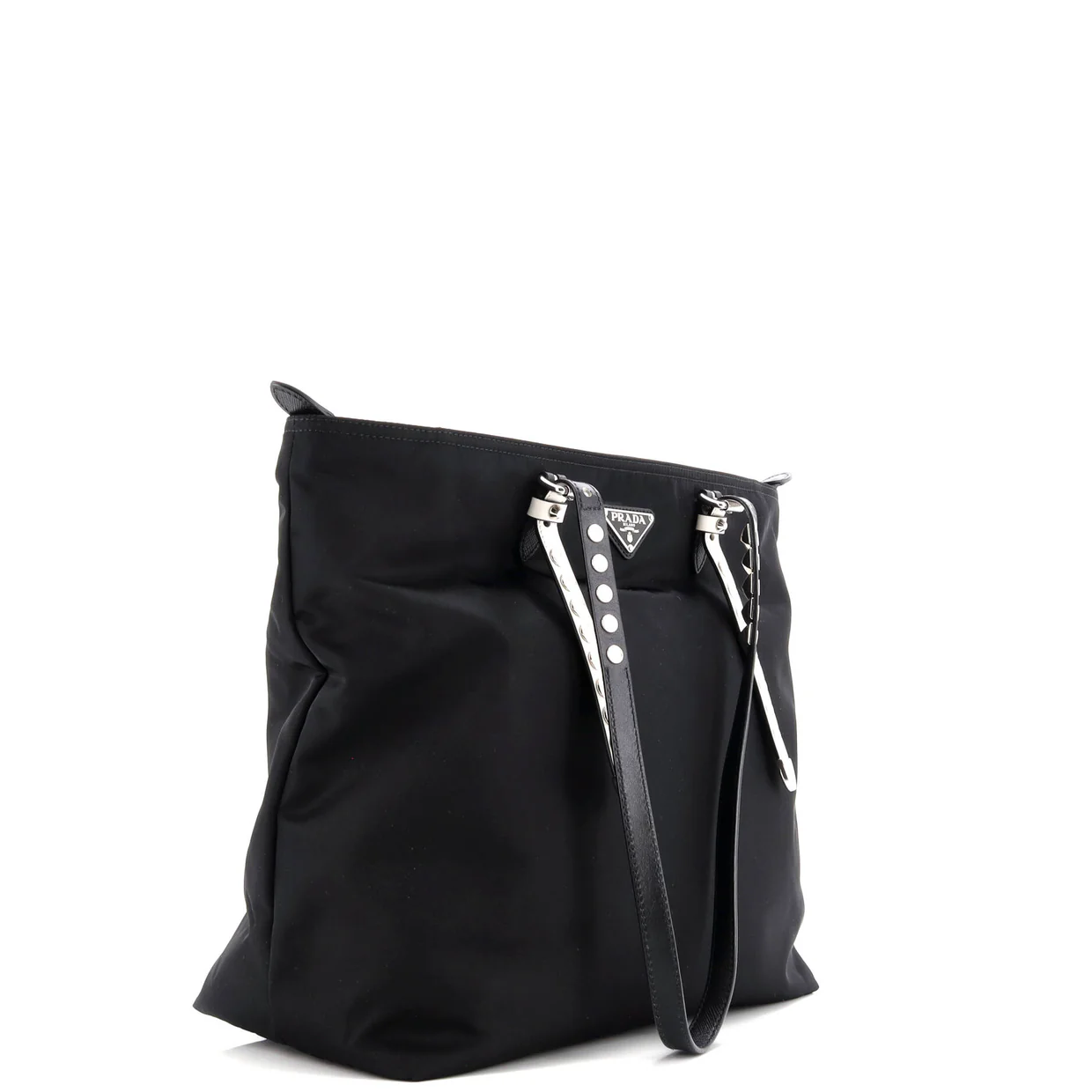 New Vela Convertible Tote Tessuto with Studded Leather Medium - Deep Luxury