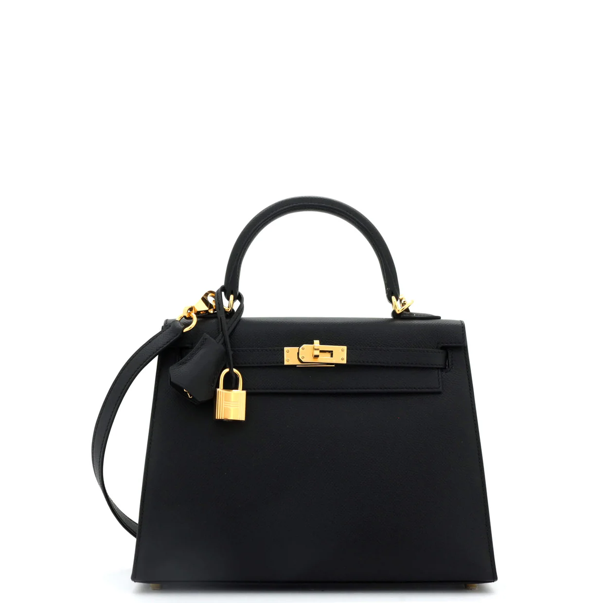 Kelly Handbag Noir Epsom with Gold Hardware 25 - Deep Luxury