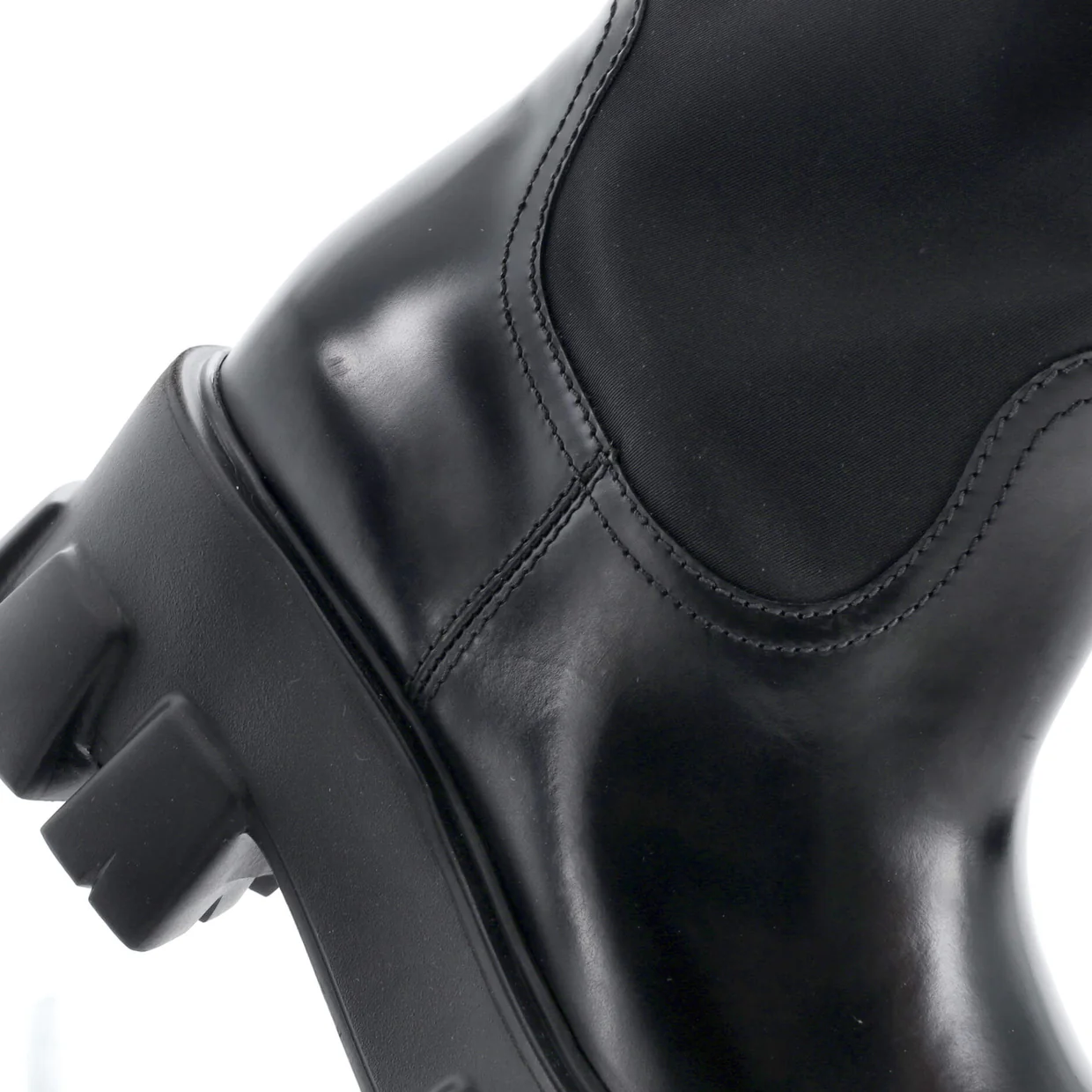 Women's Monolith Knee High Boots Nylon and Leather - Deep Luxury
