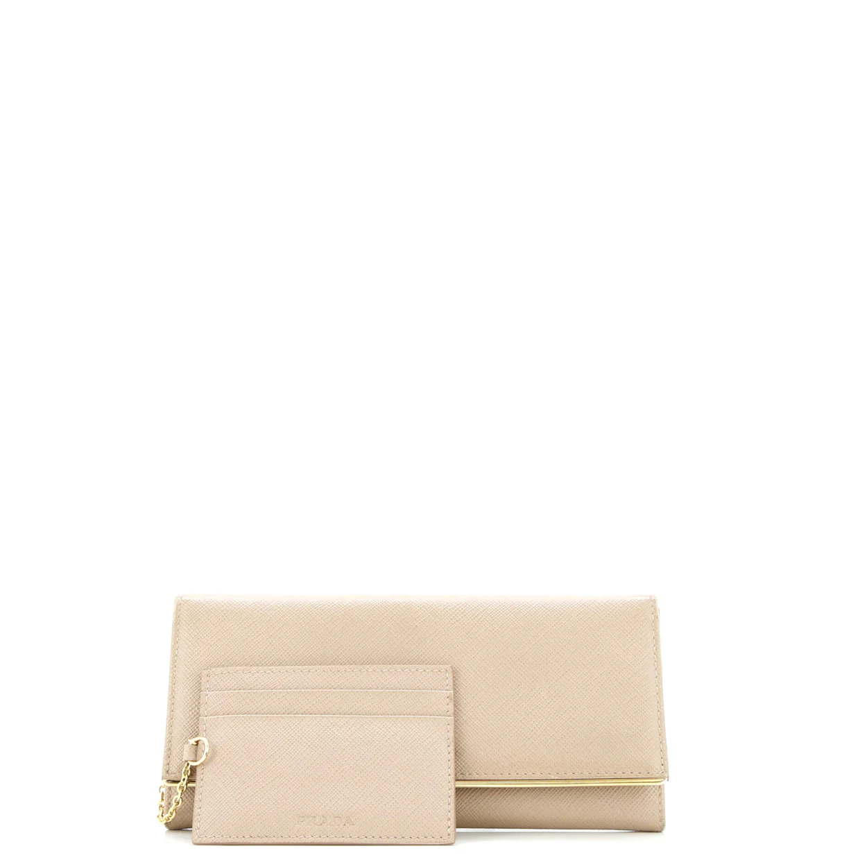 Continental Flap Wallet Saffiano Leather with Metal Detail - Deep Luxury