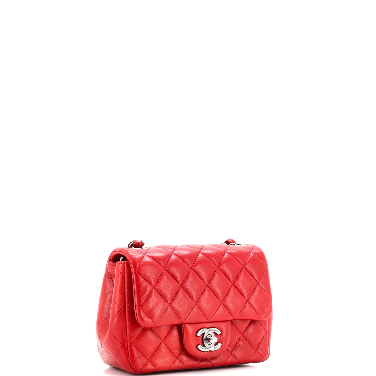 Square Classic Single Flap Bag Quilted Lambskin Mini - Deep Luxury