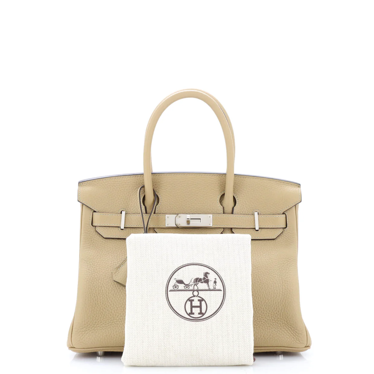 Birkin Handbag Light Clemence with Palladium Hardware 30 - Deep Luxury