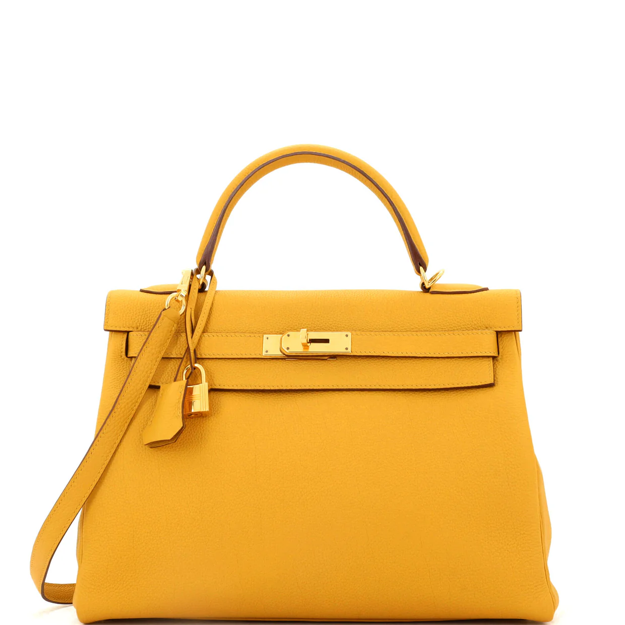 Kelly Handbag Jaune Ambre Togo with Gold Hardware 32 - Deep Luxury