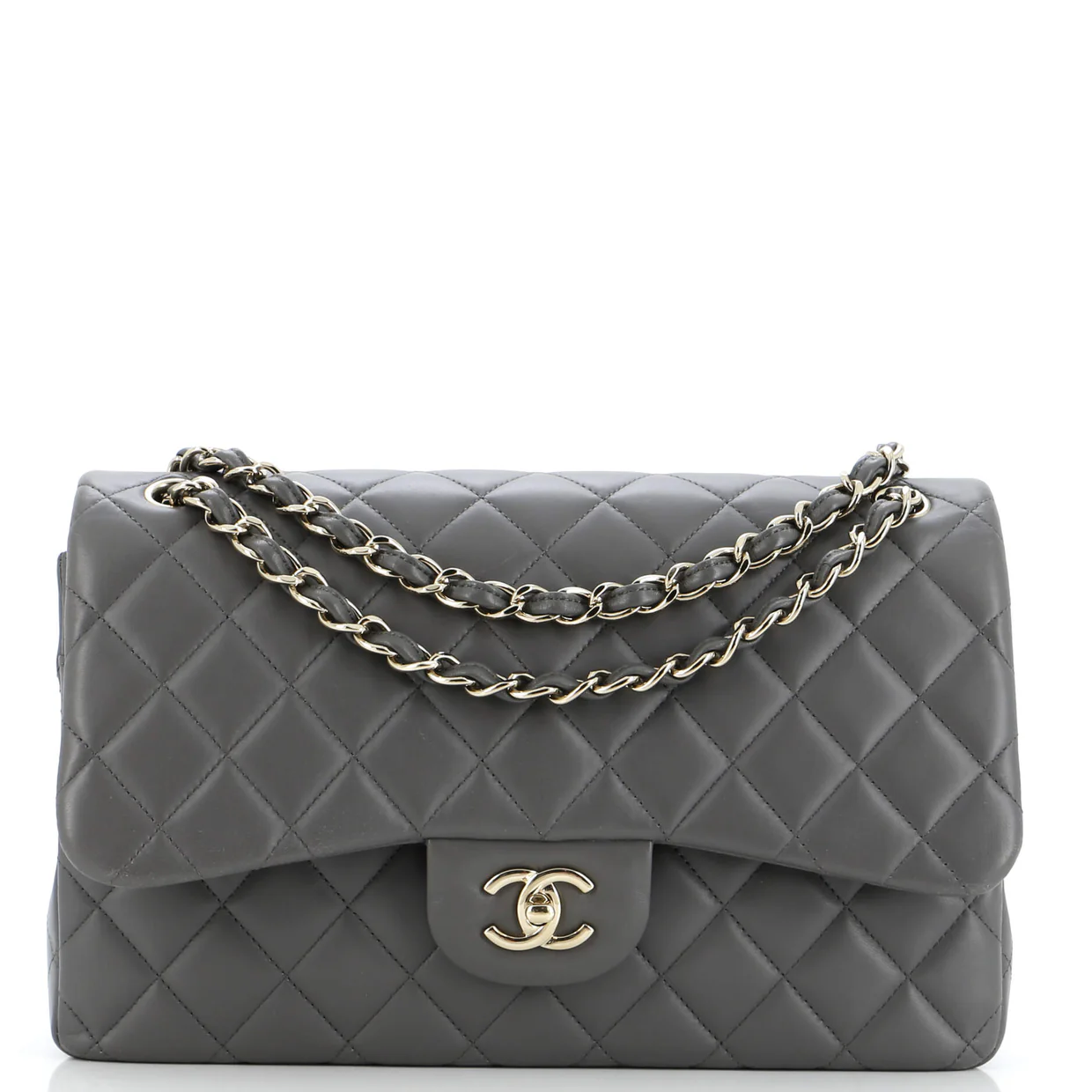 Classic Double Flap Bag Quilted Lambskin Jumbo - Deep Luxury