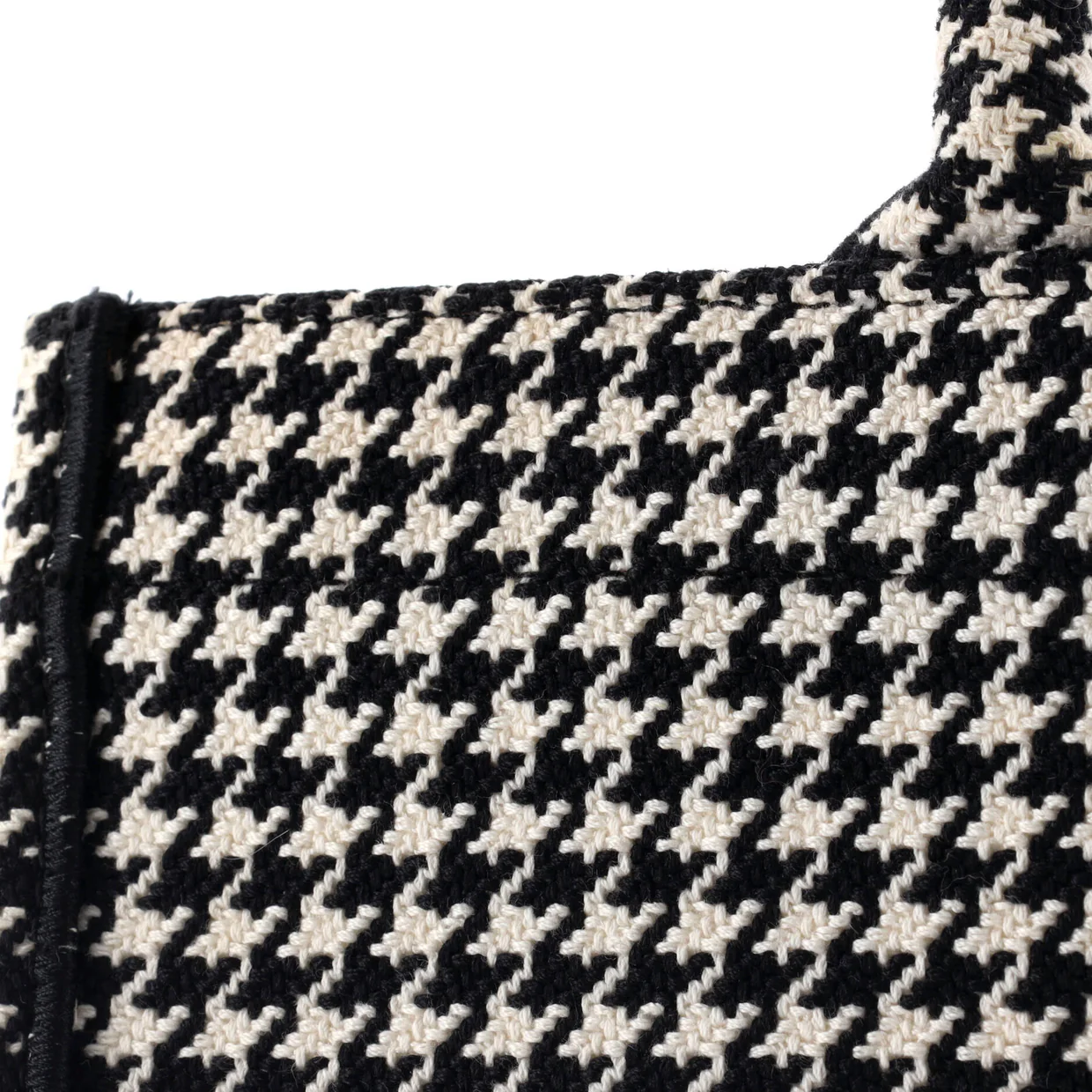 Book Tote Houndstooth Canvas Medium - Deep Luxury