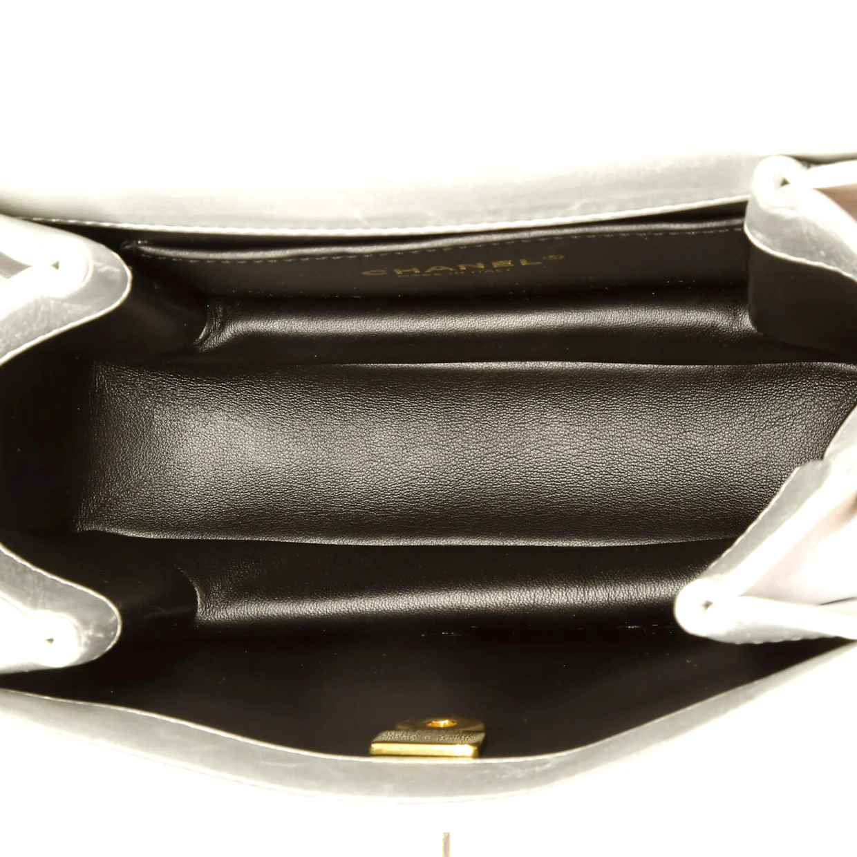 Logo Links Top Handle Flap Bag Quilted Calfskin Mini - Deep Luxury