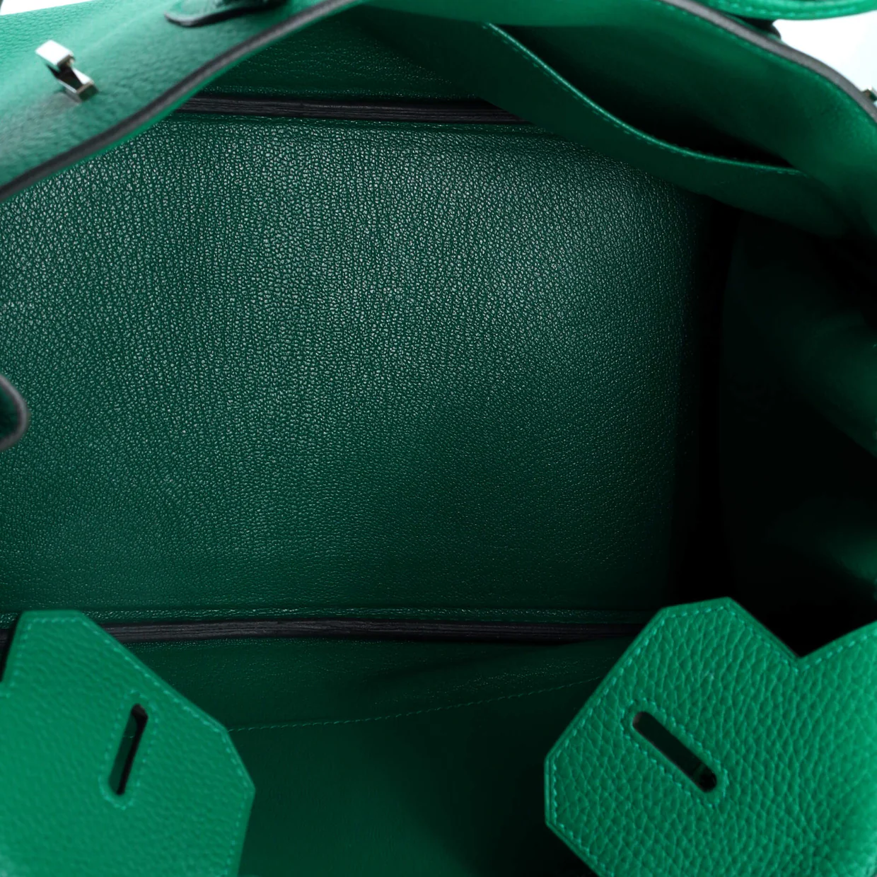 Birkin Handbag Vert Vertigo Clemence with Palladium Hardware 30 - Deep Luxury