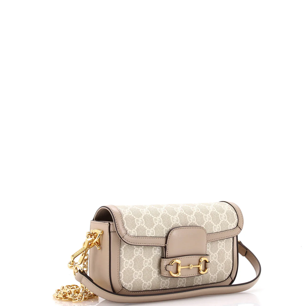 Horsebit 1955 Shoulder Bag GG Coated Canvas with Leather East West - Deep Luxury