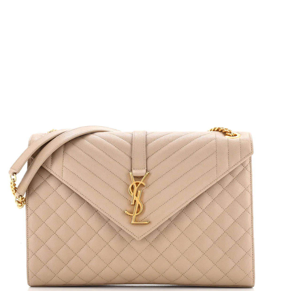 Classic Monogram Envelope Satchel Mixed Matelasse Leather Large - Deep Luxury