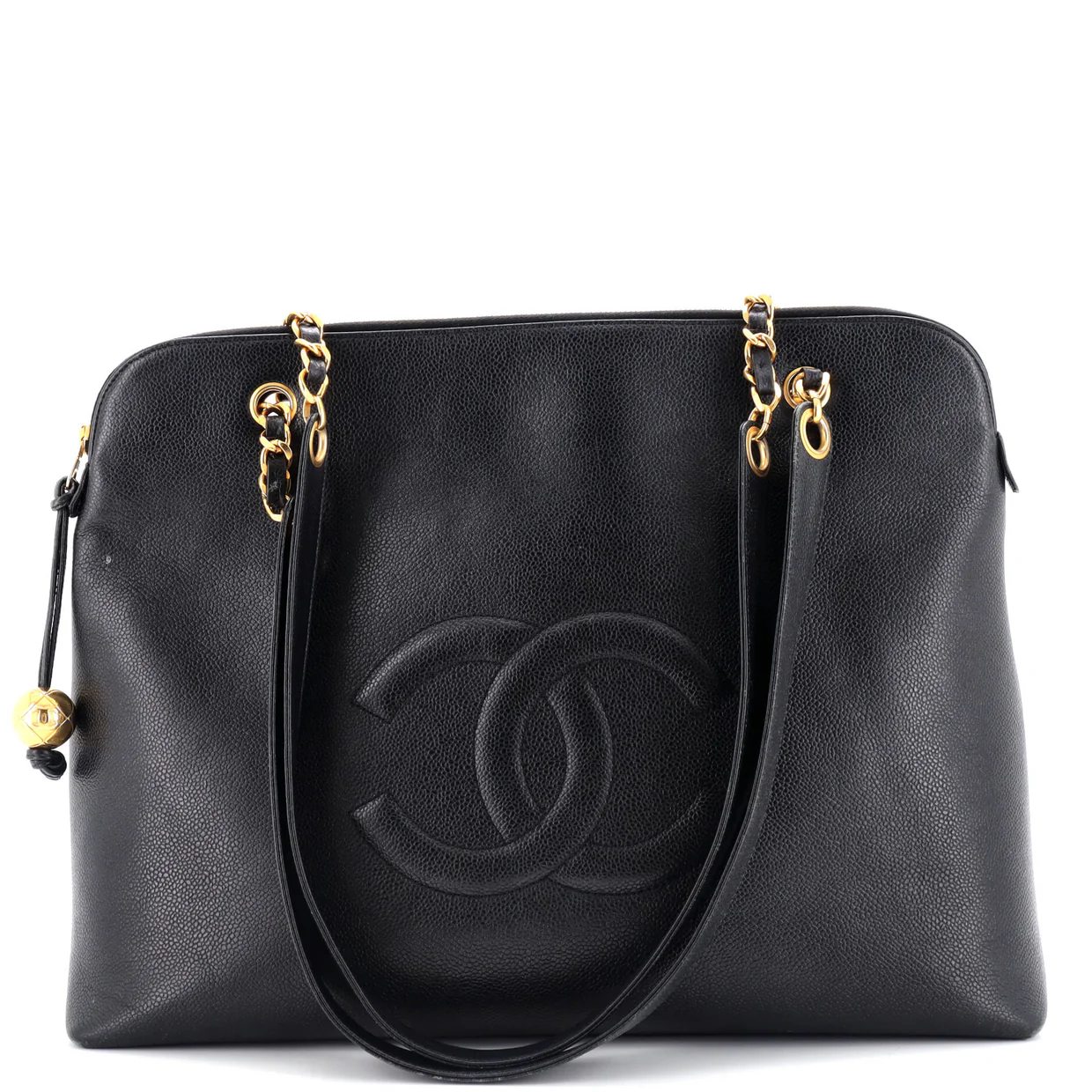 Vintage Timeless Zip Tote Caviar Medium - Deep Luxury