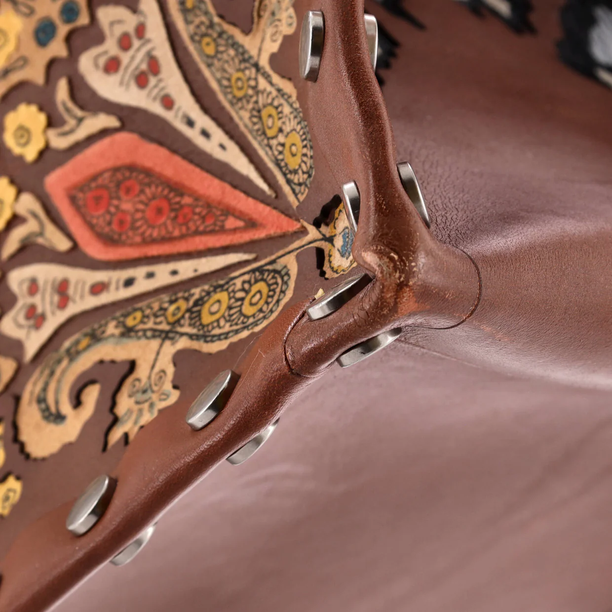 Book Tote Embroidered Studded Leather Large - Deep Luxury