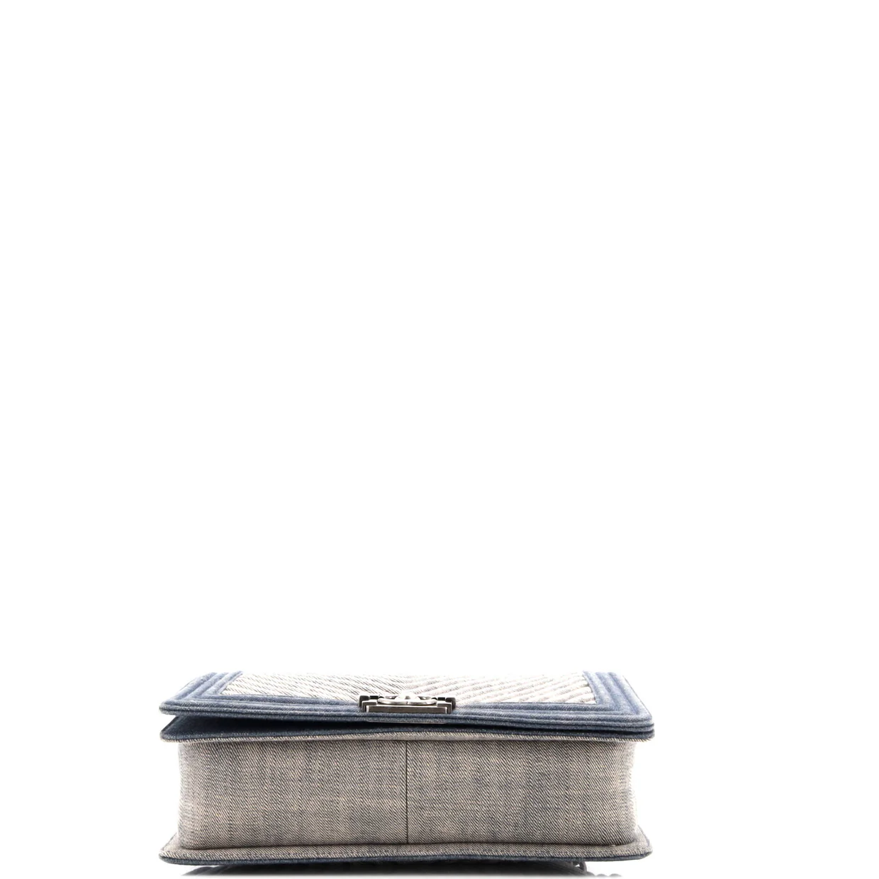 Boy Flap Bag Chevron Denim New Medium - Deep Luxury