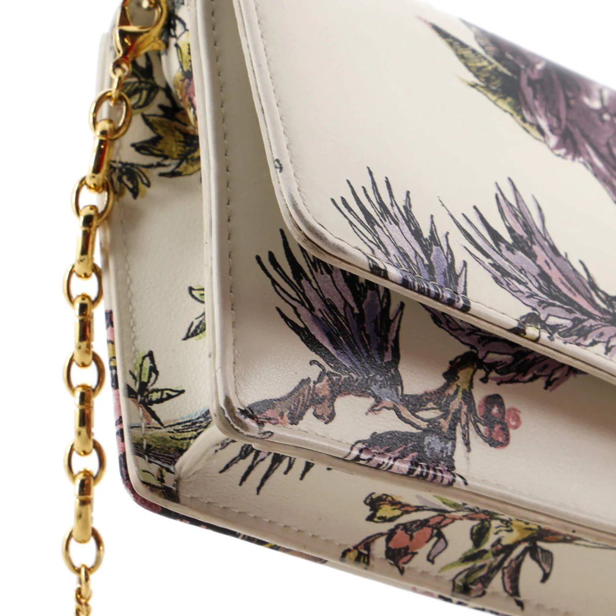 Caro Wallet on Chain Pouch Printed Leather - Deep Luxury
