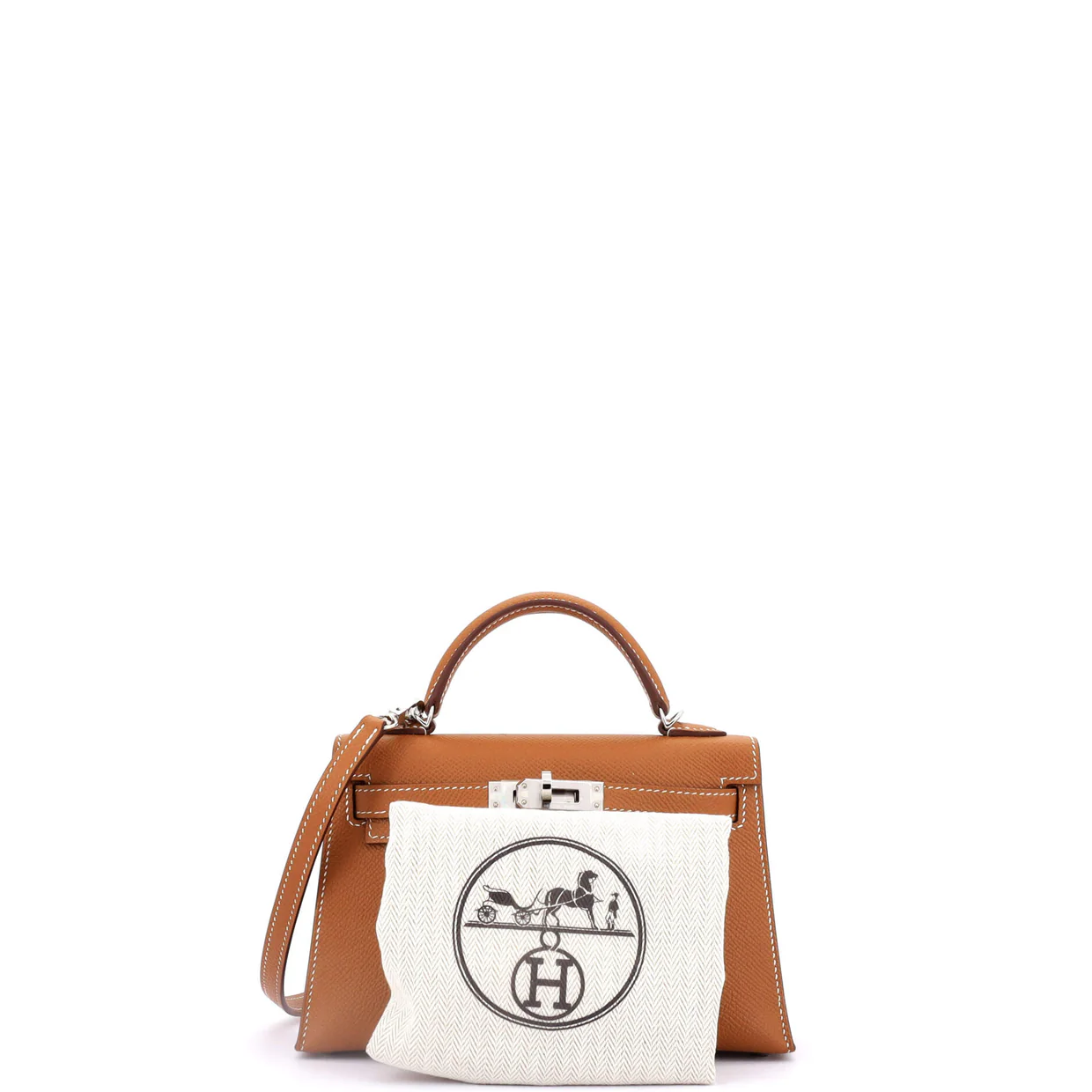 Kelly Mini II Bag Gold Epsom with Palladium Hardware 20 - Deep Luxury