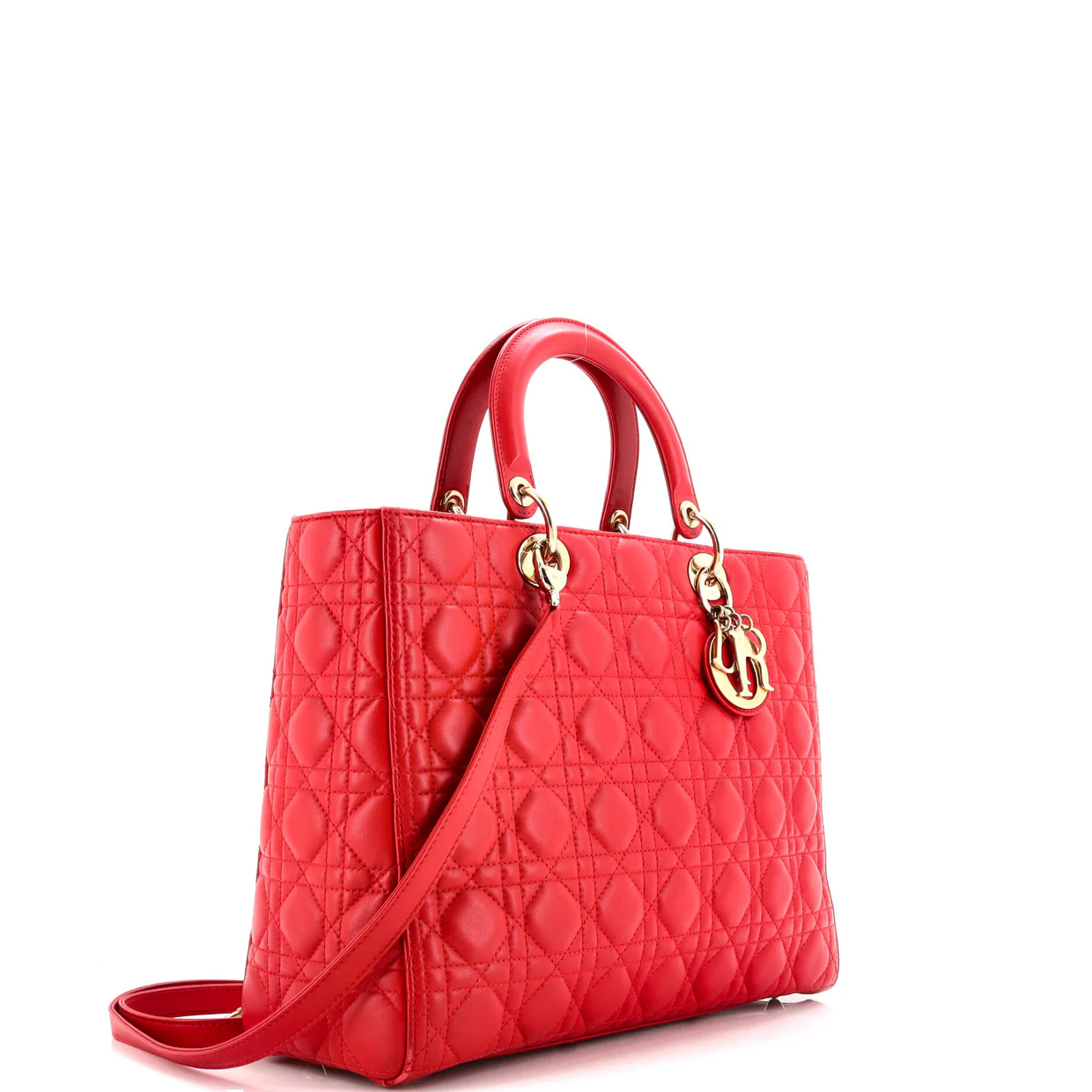 Lady Dior Bag Cannage Quilt Lambskin Large - Deep Luxury