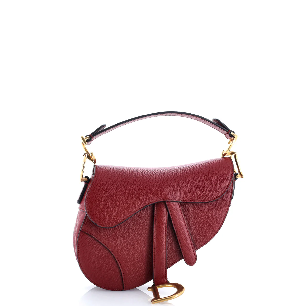 Saddle Handbag with Strap Leather Mini - Deep Luxury