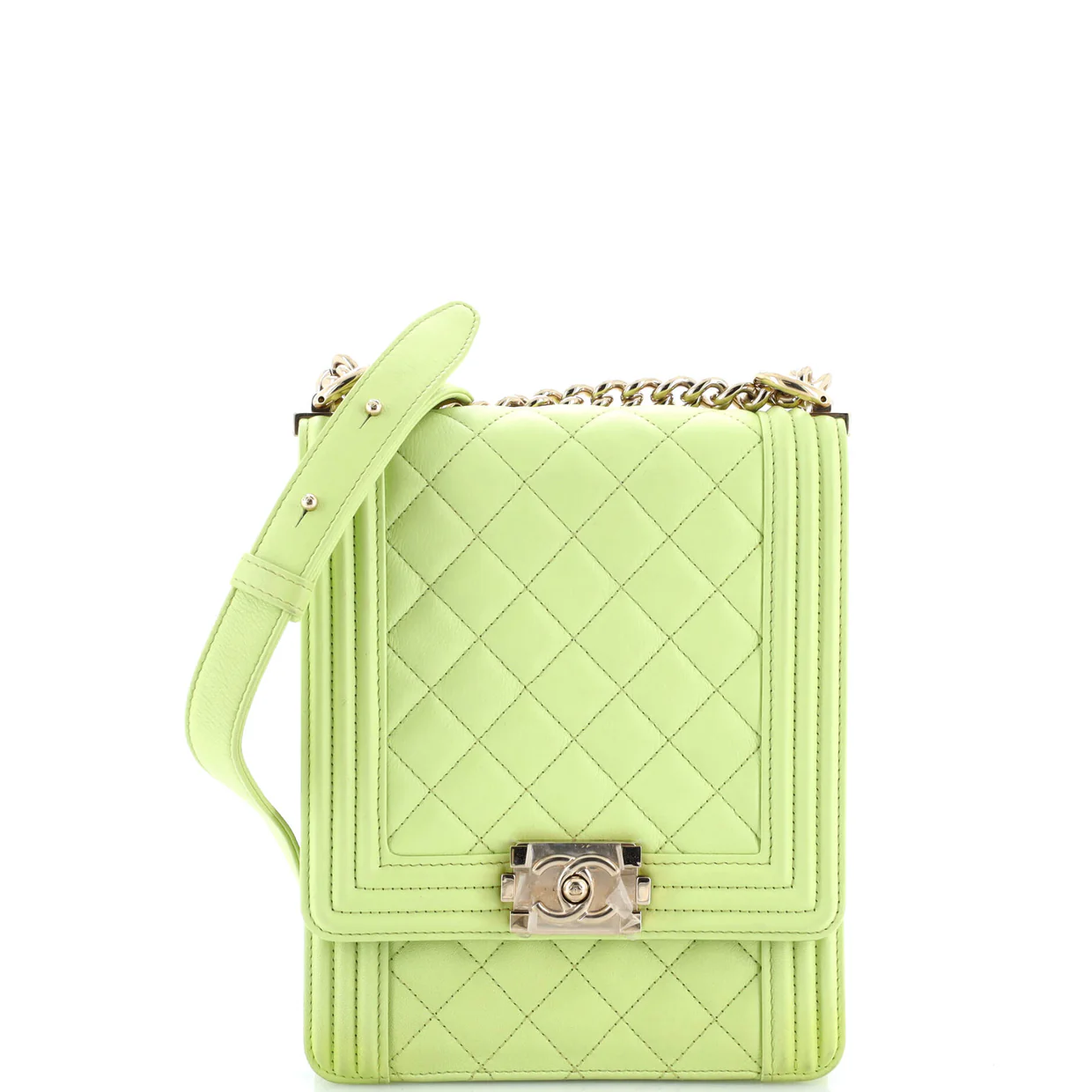 North South Boy Flap Bag Quilted Lambskin Small - Deep Luxury