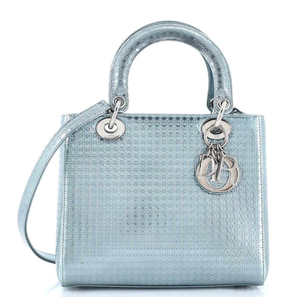 Lady Dior Bag Micro Cannage Metallic Calfskin Medium - Deep Luxury