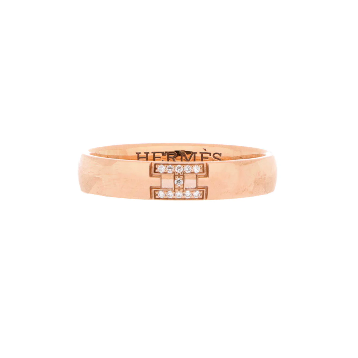 Ever Herakles Wedding Band Ring 18K Rose Gold with Diamonds - Deep Luxury