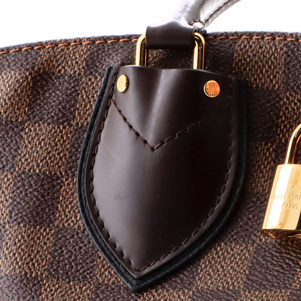 Normandy Handbag Damier and Leather - Deep Luxury