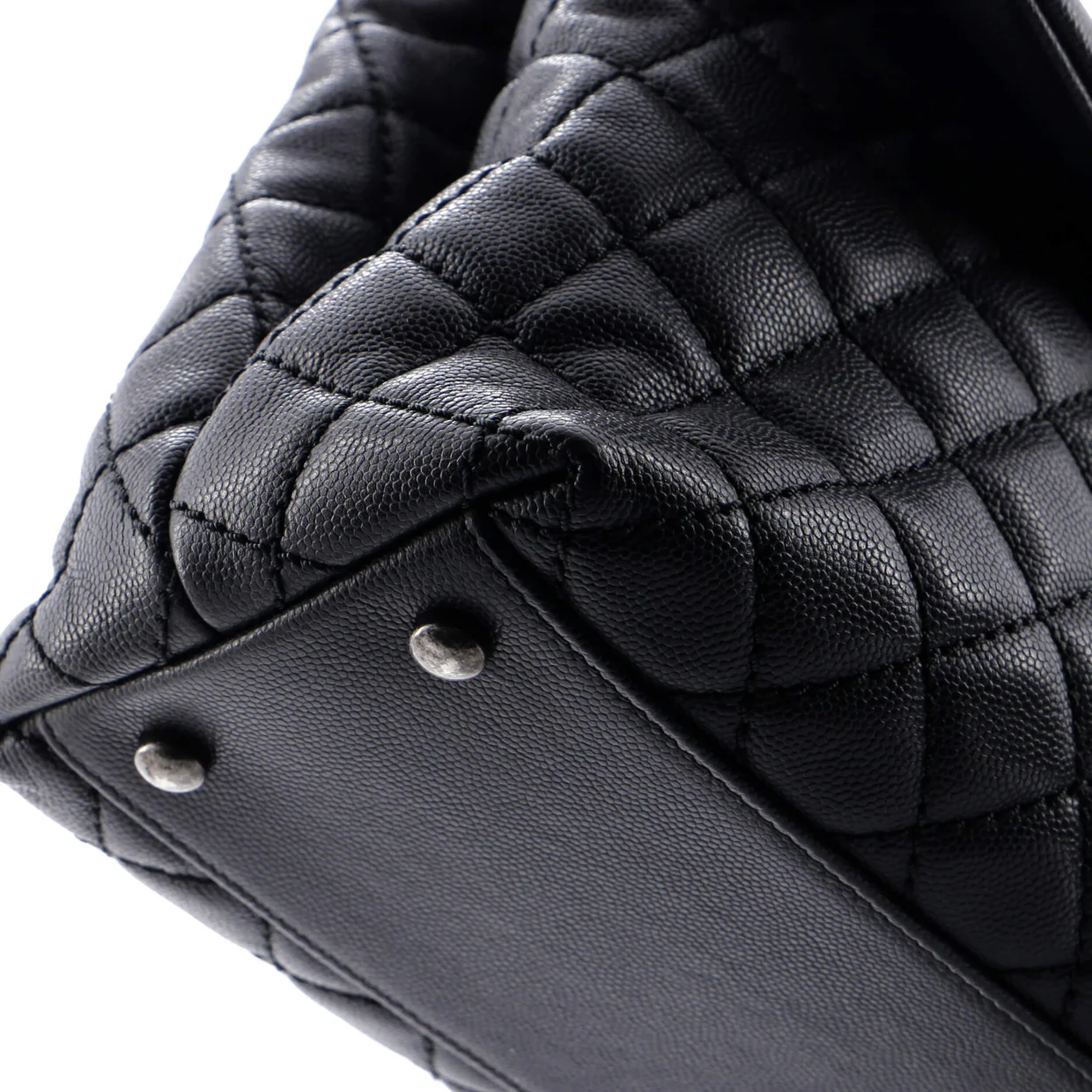 Coco Top Handle Bag Quilted Caviar Medium - Deep Luxury