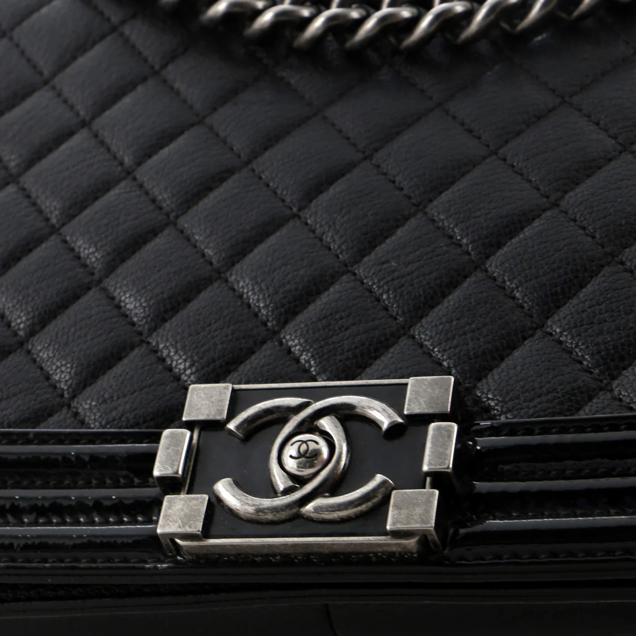 Boy Flap Bag Quilted Goatskin with Patent New Medium - Deep Luxury