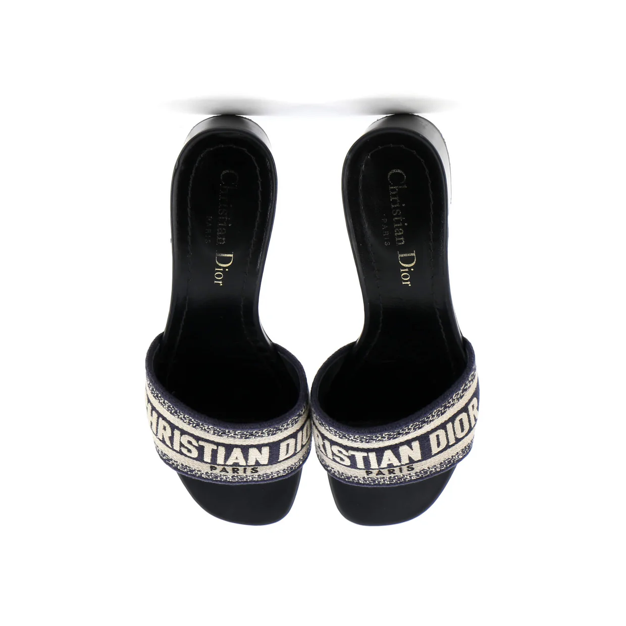 Women's Dway Block Heeled Sandals Embroidered Canvas - Deep Luxury