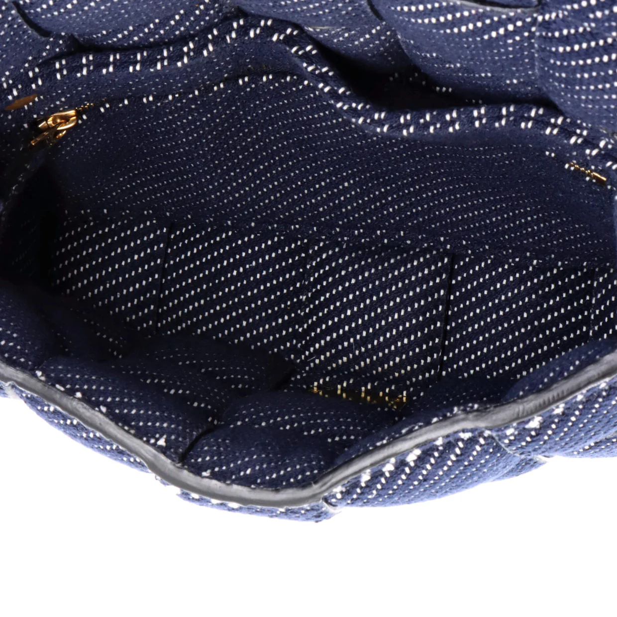 Cassette Crossbody Bag Padded Maxi Intrecciato Denim - Deep Luxury