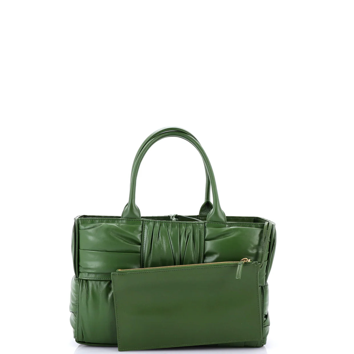 Arco Tote Maxi Intrecciato Plisse Leather Small - Deep Luxury