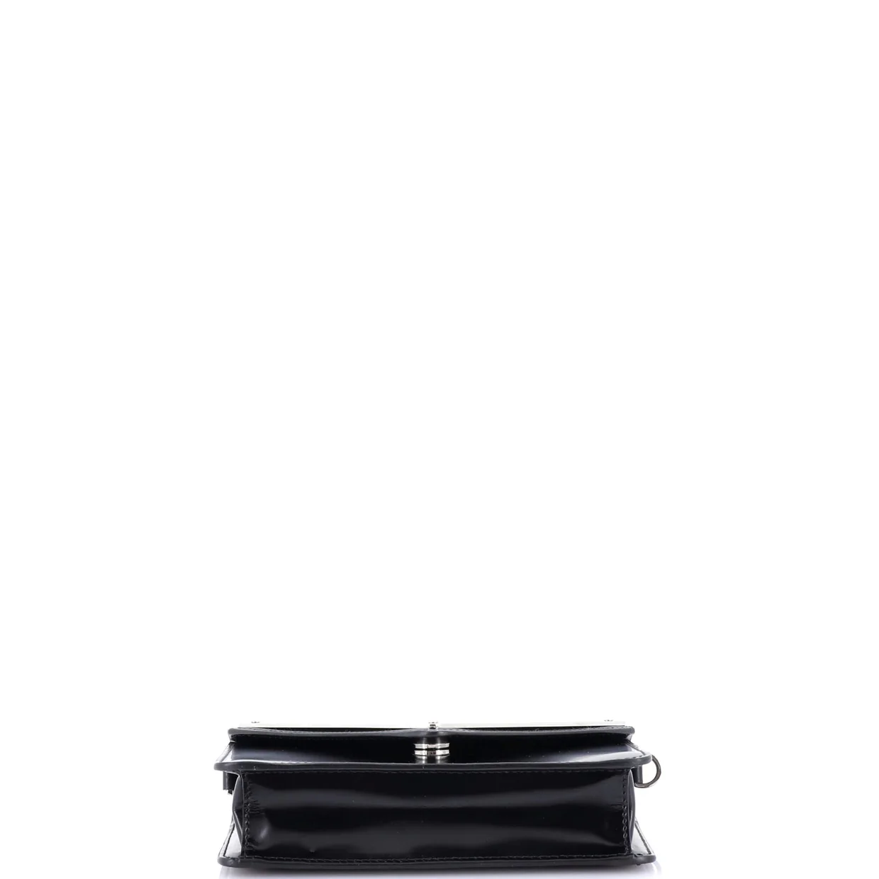 Maxi Triangle Logo Chain Flap Bag Brushed Leather Small - Deep Luxury