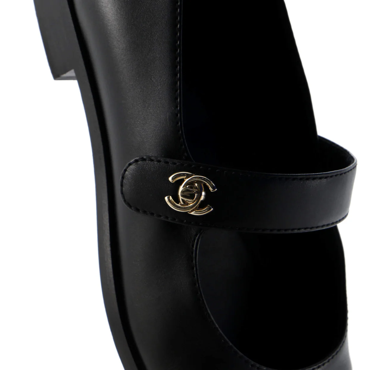 Women's CC Turnlock Mary Jane Flats Leather with Patent - Deep Luxury