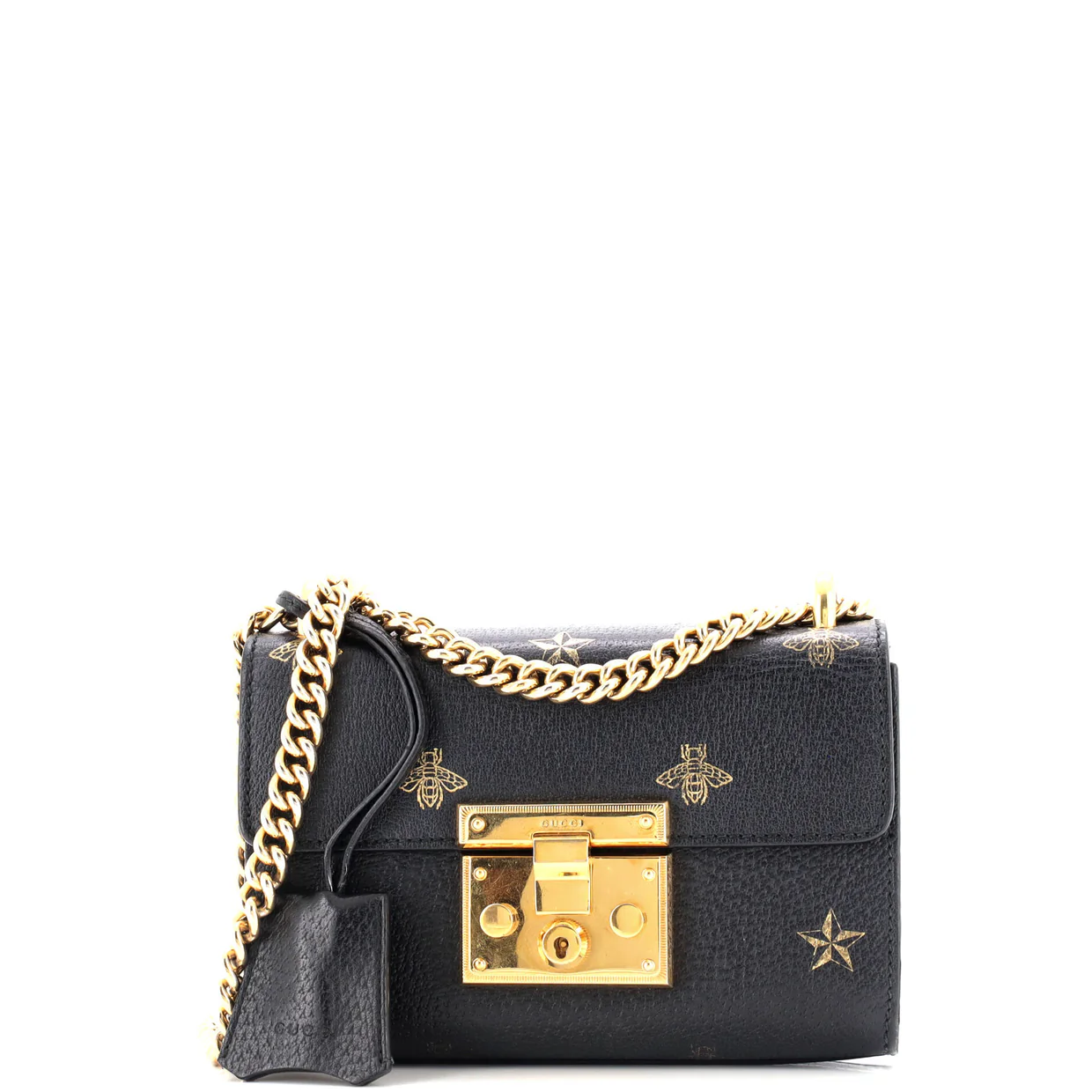 Padlock Shoulder Bag Printed Leather Small - Deep Luxury