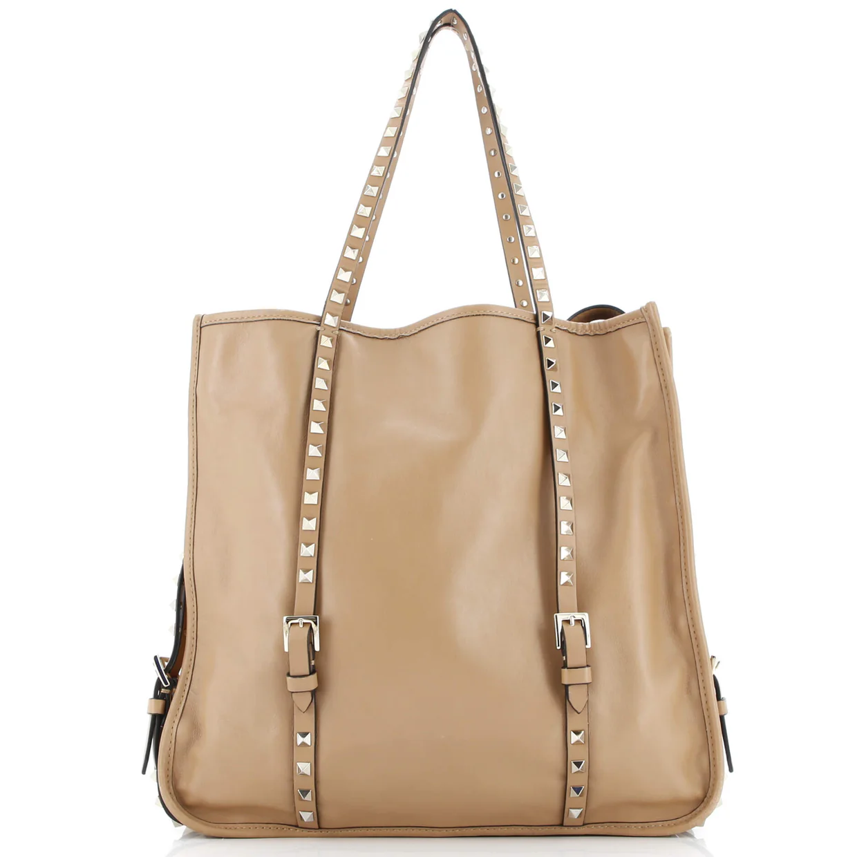 Rockstud Belted Tote Soft Leather Medium - Deep Luxury