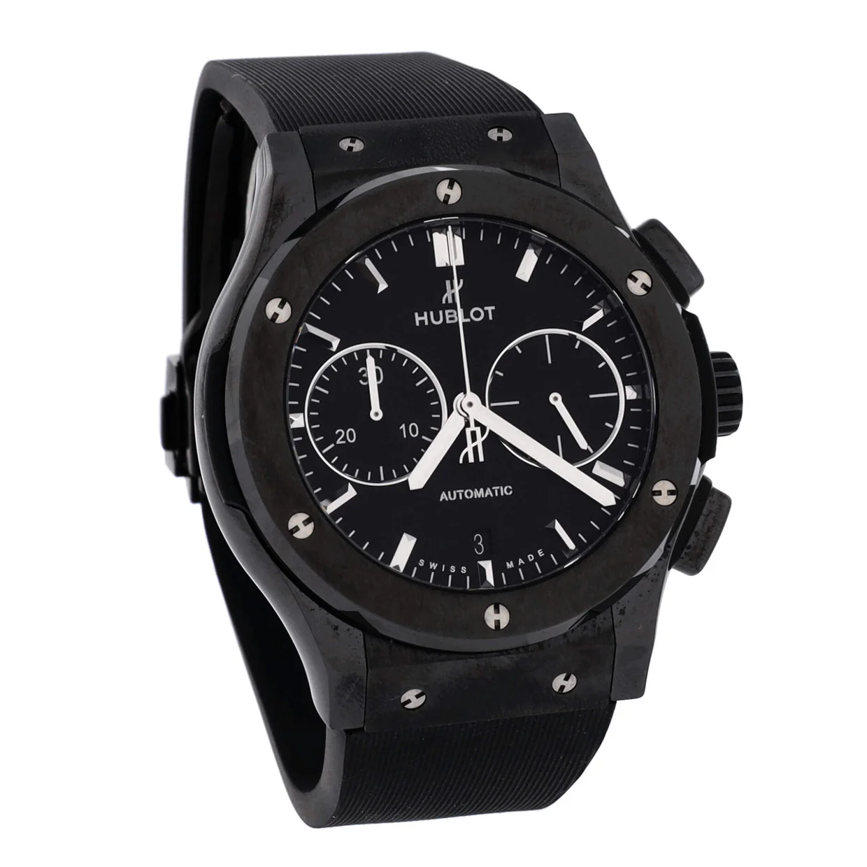 Classic Fusion Black Magic Chronograph Automatic Watch Ceramic and Rubber 45 - Deep Luxury