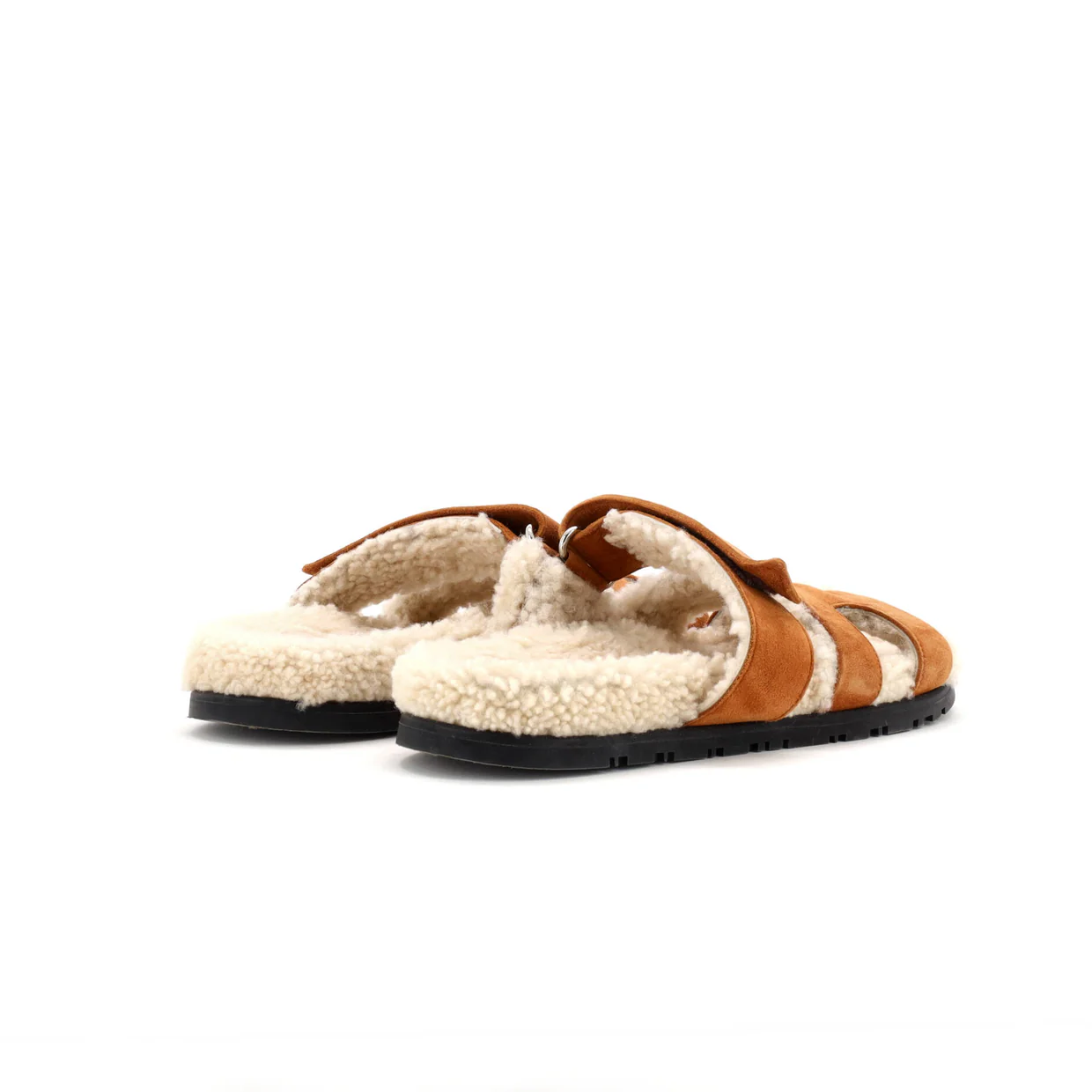Women's Chypre Sandals Suede with Shearling - Deep Luxury