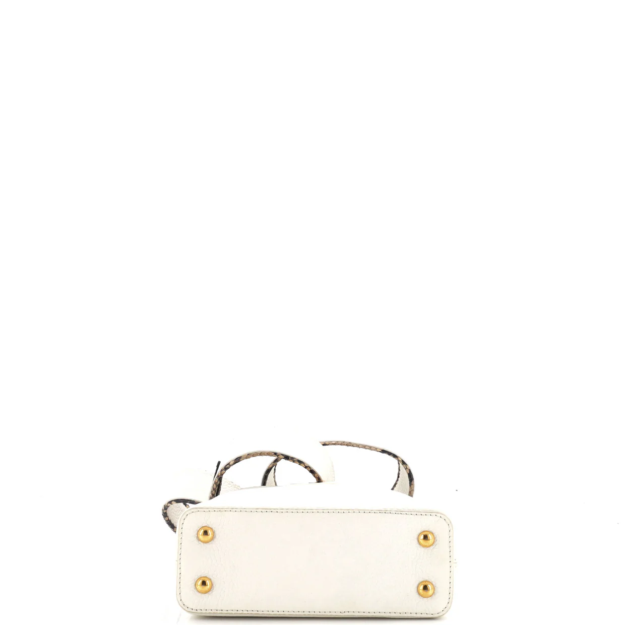 Capucines Bag Leather with Snakeskin Mini - Deep Luxury