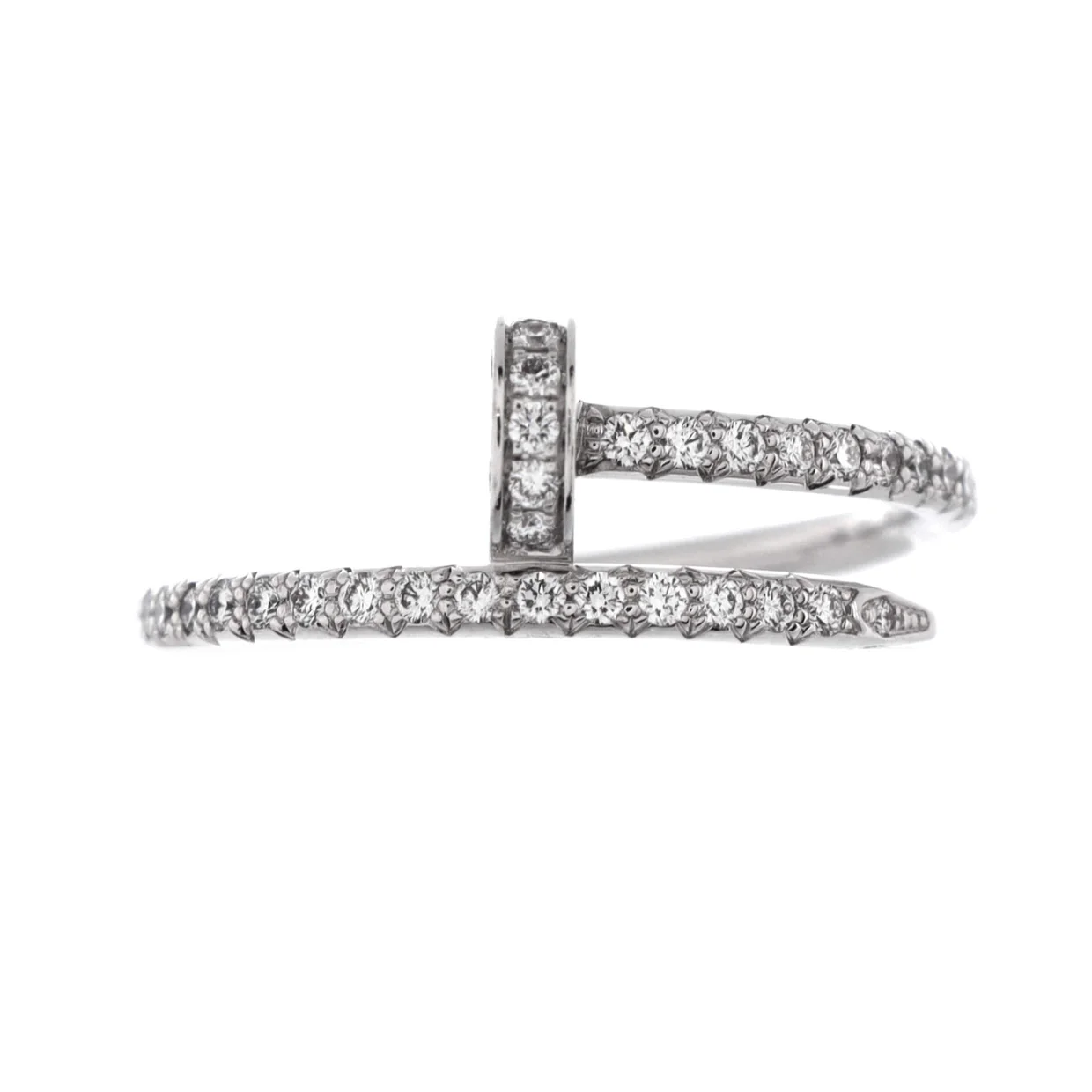 Juste un Clou Paved Ring 18K White Gold with Diamonds Small - Deep Luxury