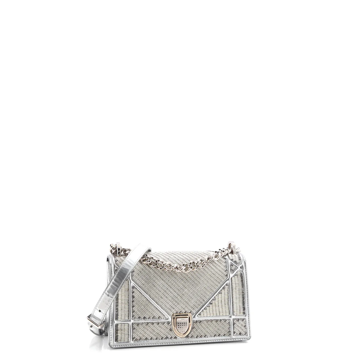 Diorama Flap Bag Beaded Leather Small - Deep Luxury