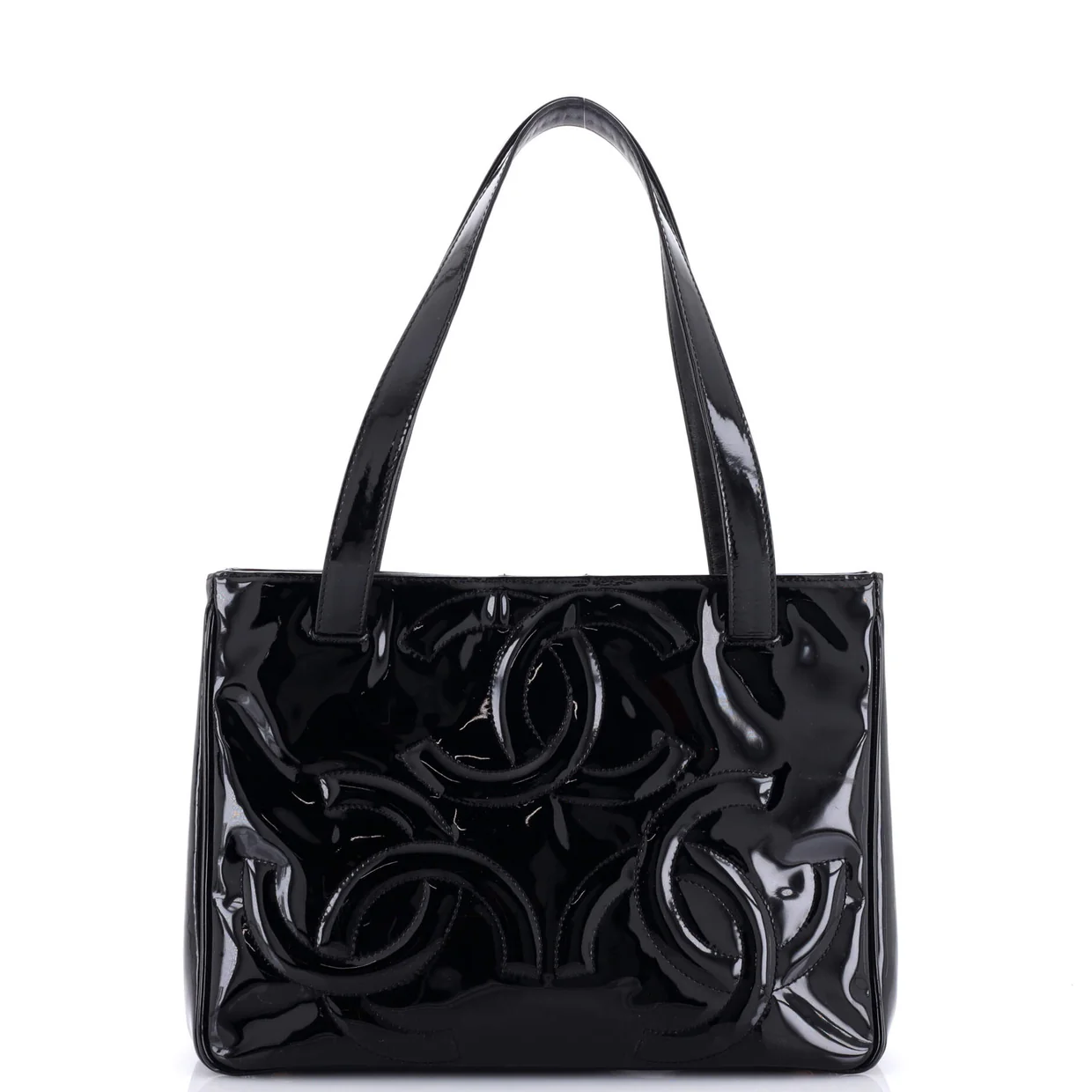 Triple CC Tote Patent Small - Deep Luxury