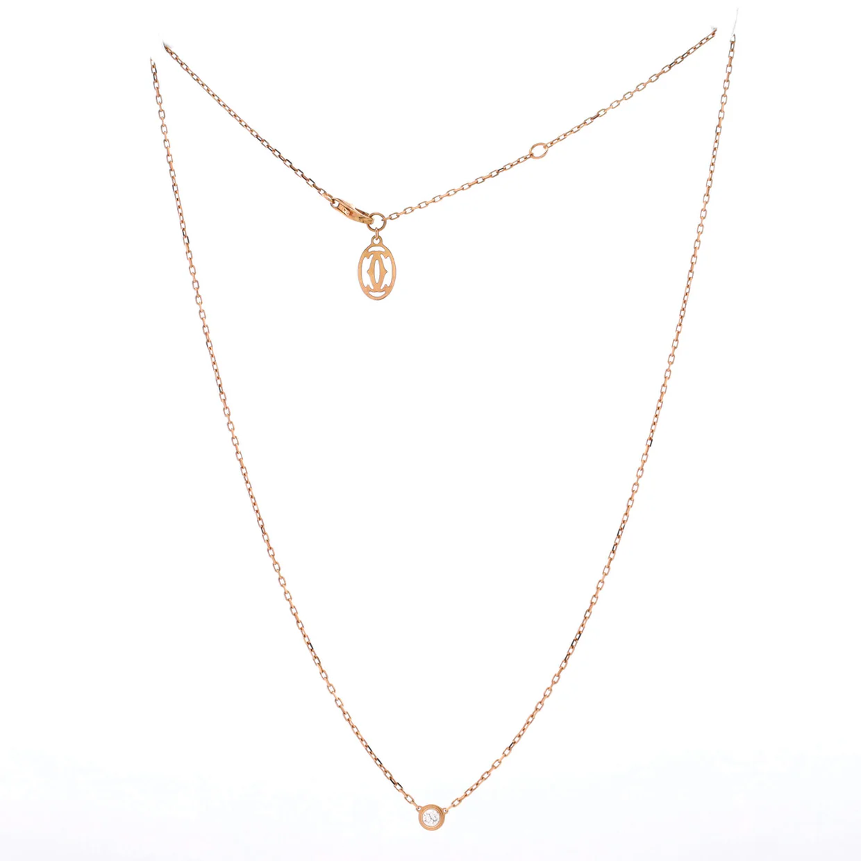Cartier D'Amour Pendant Necklace 18K Rose Gold with Diamond Small - Deep Luxury