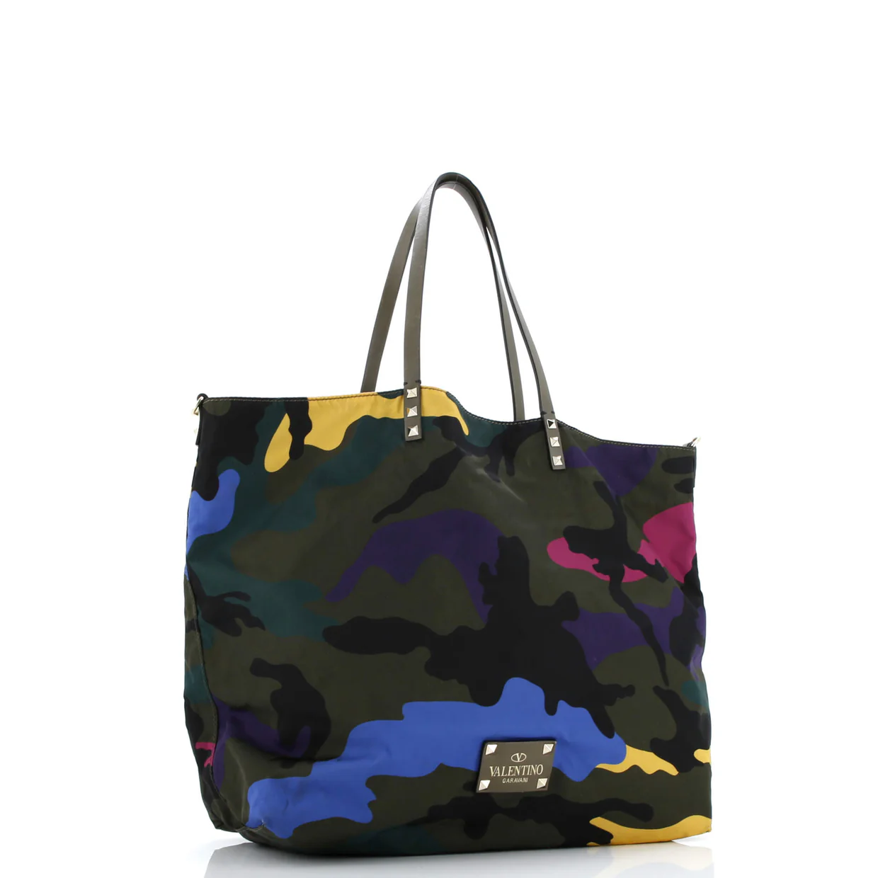 Rockstud Open Reversible Convertible Tote Camo Nylon Medium - Deep Luxury
