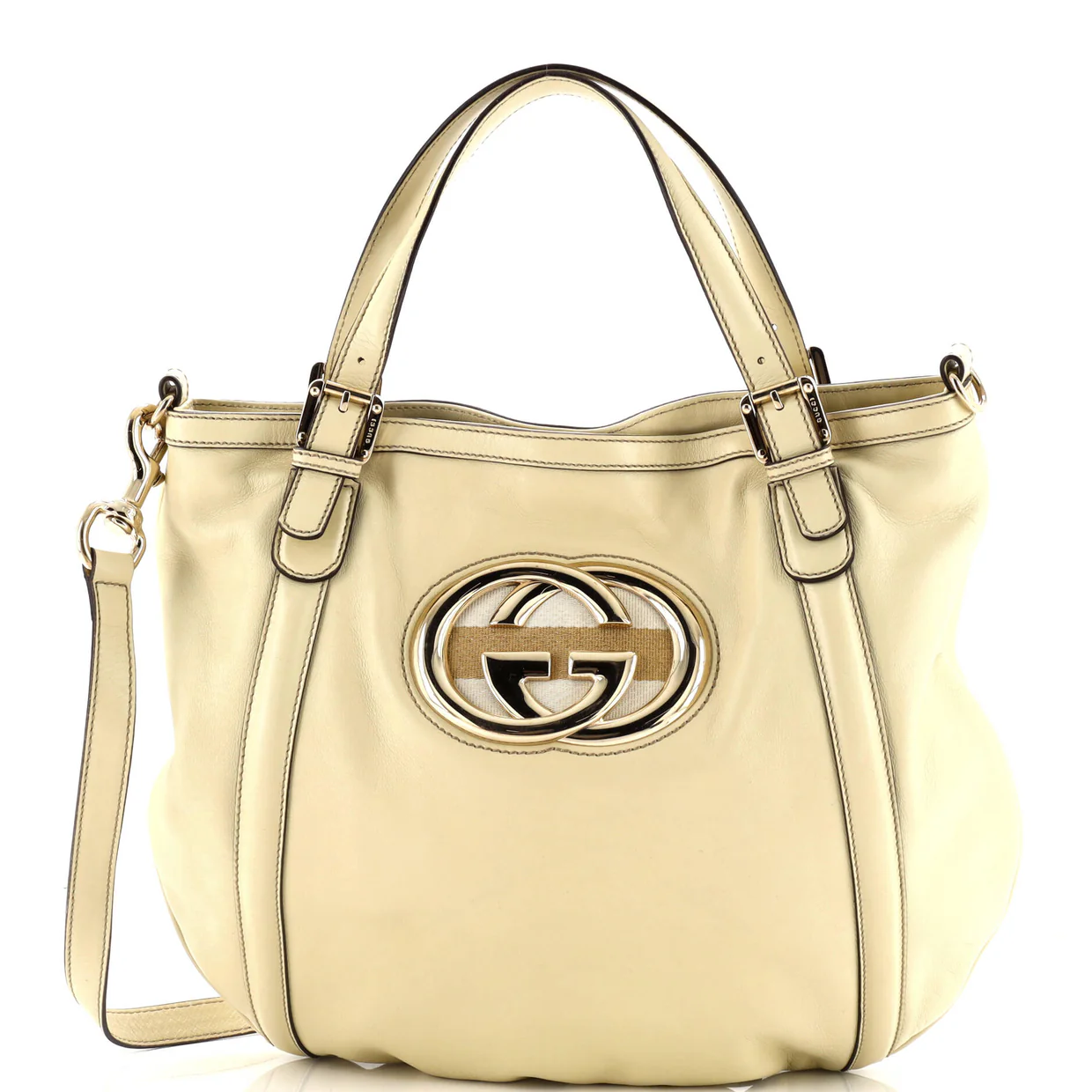 Britt Web Convertible Satchel Leather Large - Deep Luxury