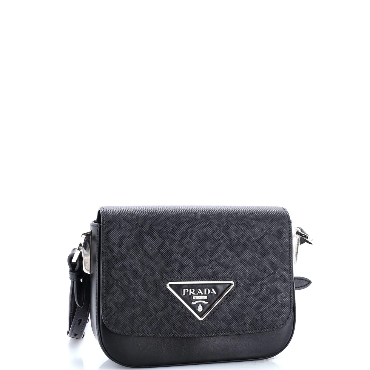 Identity Flap Shoulder Bag Saffiano with City Calf Small - Deep Luxury