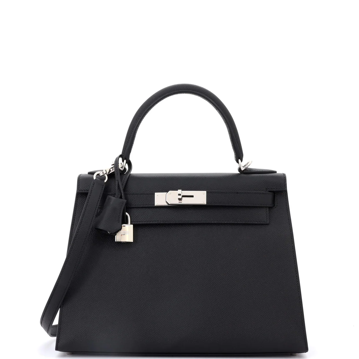Kelly Handbag Noir Epsom with Palladium Hardware 28 - Deep Luxury