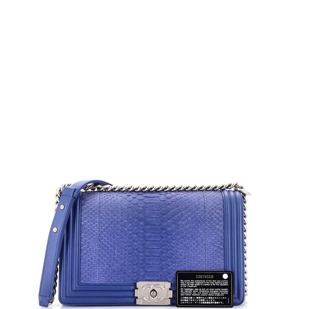 Boy Flap Bag Python New Medium - Deep Luxury