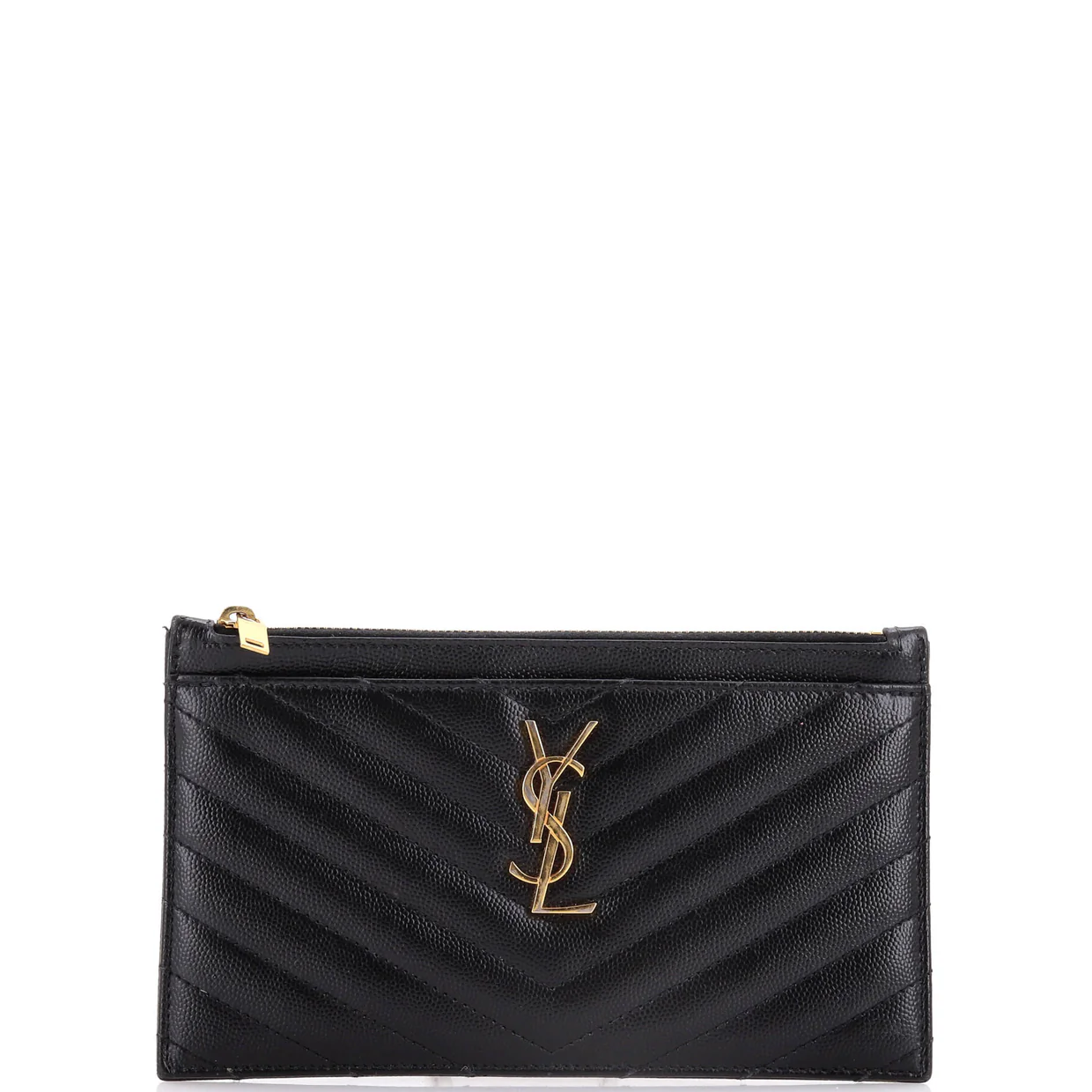 Classic Monogram Double Zip Wallet Matelasse Chevron Leather - Deep Luxury